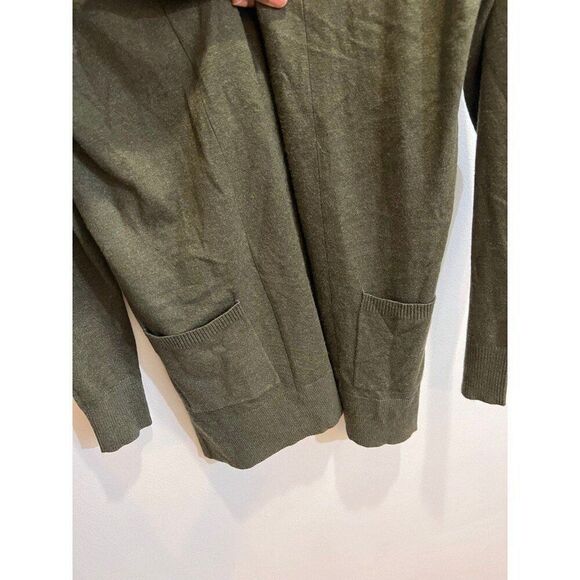 Pink Clover Women Penton Green Two Pocket Stretch Long Sleeve Open Cardigan - Picture 3 of 8